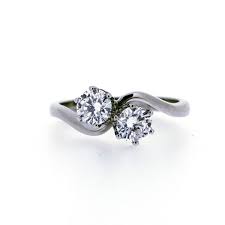 Diamond Two Stone Ring Code 01017387 A Diamond Two Stone Crossover Ring Ring Designs Infinity Diamond Ring Gorgeous Jewelry