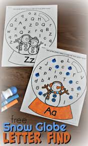 All math worksheets by topic: Free Snow Globe Alphabet Letter Find Winter Worksheets For Kindergarten