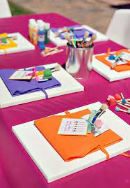 Your kids are at an age when growing and learning are synonymous in nature. 12 Birthday Party Craft Activities For Kids Aprons With Canvas And Other Supplies Birthday Party Crafts Art Birthday Party Painting Birthday Party