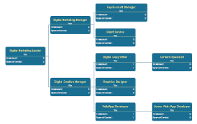 the digital marketing organizational chart displays the