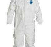 DuPont Tyvek Coveralls, Industrial, Non Skid Boots, Elastic Wrists, Bulk Packaged, 25/case, M-7XL, DU-TY121SWHxx0025NS