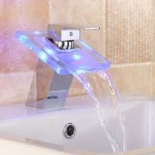 The type of basin you choose adds to the look of your bathroom. Led Color Changing Waterfall Faucet Bathroom Sink Faucet Glass Basin Bathtub Mixer Tap Reviews Online Pricecheck