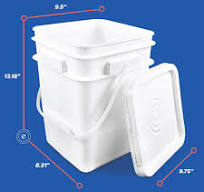 Amazon.com: ePackageSupply, 4 Gallon Square Bucket with Lid & Plastic  Handles, Food Storage Pail, Heavy Duty & Durable, HDPE BPA Free (1): Home &  ...