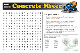 Word search maker more puzzles search printable word searches. City Of Mobile Reconnecting Mobile Kids Corner Activity Word Search Concrete Mixer