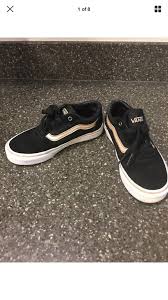 Black And Rose Gold Vans Vans Ward Low Youth Missy Sneakers Sz 13 Black Metallic Rose Gold Please See Photos For Additional Details Vans Shoes Vans Sneakers