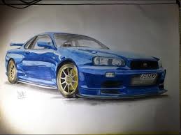 The Drawing Board Jdm Nissan Skyline R34 Gtr Drawing Youtube Draw a spoiler and go to the door, drawing them using straight.