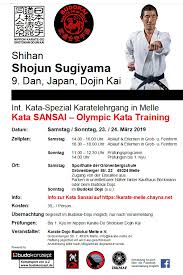 Kata is a japanese word describing set patterns of movements. Kata Spezial Mit S Sugiyama Karate Verband Niedersachsen E V