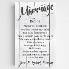 Wedding Gift Marriage Recipe Canvas Personalized Recipe For Marriage Marriage Signs Wedding Anniversary Quotes