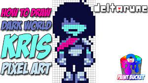 How to Draw Kris (Dark World) Deltarune - Delta Rune Pixel Art 8-Bit Step  by Step Speedpaint Drawing - YouTube
