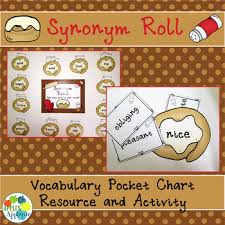 Synonym Roll Vocabulary Pocket Chart