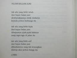 Sapardi's eloquence overshadowed my confidence that i decided not to publish any of my poems. Hujan Bulan Juni Sapardi Djoko Damono Yulianemonic