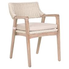 Lucile Modern Classic Woven Wicker Stone Wash Mahogany Frame Dining Chair In 2021 Dining Chairs Diy Dining Chairs Eclectic Chairs