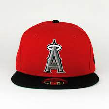 Los Angeles Of Anaheim Angels Red Black Green Under 59fifty Hats Reds Baseball Black And Red