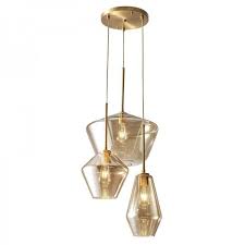 Luxury Nordic Post Modern Led Glass Pendant Lights Full Copper Foyer Dining Room Study Bedroom Droplight Clear And Champagne Glass Nordic Post Modern Led Glass Pendant Lights Full Copper Foyer Dining Room Study