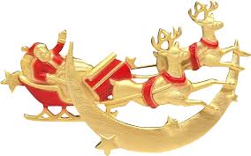 Download Santa Reindeer Sleigh Christmas Gold Santa Sleigh Clipart Full Size Clipart 1717425 Pinclipart