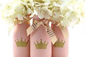 Princess Crown Baby Shower Pink And Gold Decorations Centerpieces Vases Nursery Decor P Baby Shower Princess Pink Baby Shower Decorations Baby Girl Shower Pink