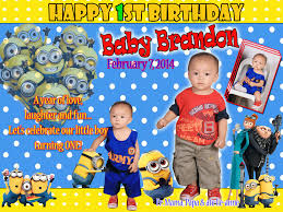Little Boy Birthday Wishes For Baby Boy 4th Birthday 1st Birthday Tarpaulin Minions Background Randy Fotograpix Minion Birthday Party Birthday Background Minion Birthday