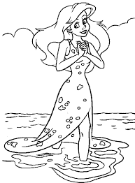 Ariel Con Un Bel Vestito Disegni Da Colorare Gratis Disegni Da