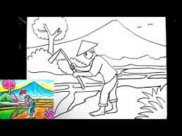 Gambar mewarnai topi petani kumpulan gambar mewarnai kumpulan. Cara Menggambar Petani Di Sawah Dan Pemandangan Youtube
