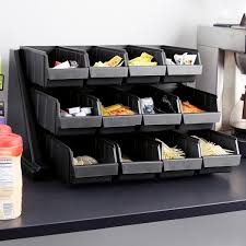 This new stand also was designed to work well with micro markets. Cambro 12rs12110 Versa Black Self Serve 3 Tier Condiment Stand With 12 Bins