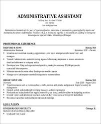 free 6+ administrative assistant resume