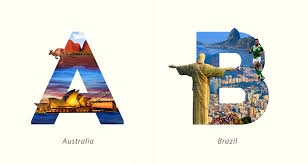 Black and white alphabet photography. Beautiful Typographic Alphabet Series Of Countries And Their Iconic Landmarks