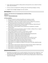 system administrator resume format