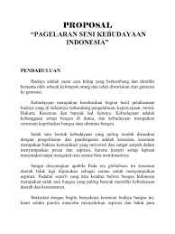 Tujuan proposal festival budaya daring. Contoh Proposal Kegiatan Festival Pentas Seni Dan Budaya Pigura