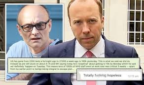 The maverick former no10 chief revealed the extraordinary whatsapp message on social media as he stepped up his attack on the government. Boris Johnson Called Matt Hancock Totally F G Hopeless Cummings Releases Whatsapp Uk News Express Co Uk