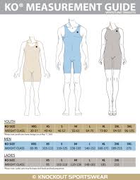 wrestling singlet size chart knockout sportswear