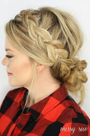 To create this hairstyle, move the. Dutch Braids And Low Messy Bun Side Bun Hairstyles Hair Styles Hair Tutorial