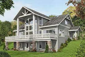 House Plan 039 00587 Lake Front Plan 3 695 Square Feet 3 Bedrooms 3 5 Bathrooms Lake Houses Exterior Mountain House Plans Basement House Plans