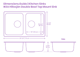 ikea hillesjn double bowl top mount