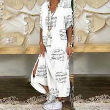 La robe i.code se pare d'imprimés girly, de coupes fluides ou cintrées et de détails soignés pour s'adapter aux envies de chacune. Robe Mode Femmes Grande Taille Impression Decontractee Manches Longues Col Rond Robe Chemise Longue Blanc Cdiscount Pret A Porter