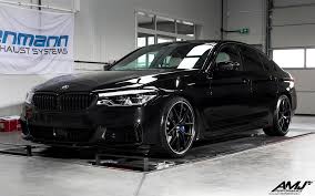 Bmw M550i Xdrive G30 With Sterckenn Front Splitter Made From Carbon Set Of Bbs 20 Ci R Satin Black Wheels And Eibach Lowering Springs 25 20mm And Remus Racing Cat Back Exhaust System A