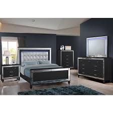Bedroom Sets Valentino Black Ba9698b 6 Pc Queen Panel Bedroom Set At Irish Peddlers Furniture