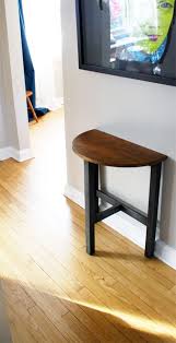 Industrial Style Oak Half Moon Table Half Moon Table Round Foyer Table Wall Table