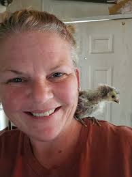 Hi all! I just wanted to introduce myself and share a photo I took! This is  Gertie the birdie a Polish chick ( well, we both are)