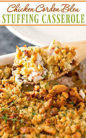 Chicken Cordon Bleu Stuffing Casserole The Chunky Chef