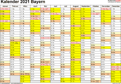 In bayern gibt es folgende, gesetzliche feiertage 2021, die man sich gleich in seinen kalender eintragen sollte. Kalender 2021 Bayern Ferien Feiertage Excel Vorlagen