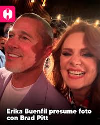 Erika Buenfil presumió una fotografía junto al actor Brad Pitt en la  premiere en México de la película F1 📸 #HitsFM #ErikaBuenfil #BradPitt #F1