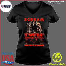 Джек куэйд, кортни кокс, нив кэмпбелл и др. Scream 25th Anniversary 1996 2021 Thank You For The Memories Signatures Shirt Hoodie Sweater And Long Sleeve