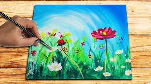 Check spelling or type a new query. Floral Acrylic Painting For Beginners How To Paint Field Of Flowers Youtube