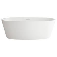 A bathtub, also known simply as a bath or tub, is a container for holding water in which a person or animal may bathe. American Standard 2765 034 020 White Coastal Serin 68 3 4 Acrylic Free Standing Soaking Bathtub With Center Drain Faucet Com