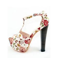 Isabel marant floral pattern espadrilles $156 $195. Red Vintage Flower Pattern Cotton Chunky Heel Shoe 92 00 92 Liked On Polyvore Pink Shoes Heels Heels Chunky Heel Shoes