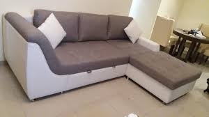 Rigorous shapes and embracing cushions for a sofa design in pakistan. 3 Seater L Shape Sofa With Cum Bed In Low Price 2299 Aed