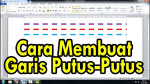 Sehingga hasilnya yang tadinya garis hanya lempeng saja. Cara Membuat Garis Putus Putus Di Ms Word Youtube