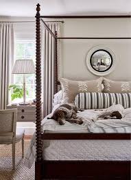New and used items, cars, real estate, jobs, services, vacation show stopper canopy four poster bed with metal frame top queen size. Wooden Spindle Canopy Bed With Black And White Stripe Bolster Pillows Cottage Bedroom