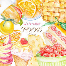 Food And Drink Clipart Watercolor Fruits Clip Art Fast Food Etsy Watercolor Food Watercolor Fruit Food Clipart