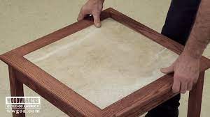 Once you're comfortable with how it looks, figure out how the. Build A Tiled Table Part 3 Sand Finish Install The Tile Woodworkers Guild Of America Youtube